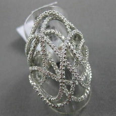 ESTATE MASSIVE 2.02CT DIAMOND 18KT WHITE GOLD MULTI WAVE 3D FUN COCKTAIL RING