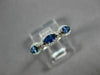 ESTATE .67CT DIAMOND & AAA SAPPHIRE 14K WHITE GOLD HALO WEDDING ANNIVERSARY RING