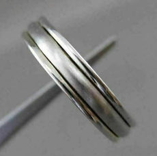 ESTATE 14K WHITE GOLD CLASSIC MATTE & SHINY WEDDING ANNIVERSARY BAND RING #23145