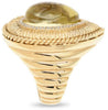 LARGE 9.75CT DIAMOND & AAA LEMON QUARTZ 14K YELLOW GOLD PEAR SHAPE FILIGREE RING