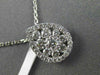 ESTATE .73CT DIAMOND 18KT WHITE GOLD 3D CLASSIC CLUSTER PEAR SHAPE HALO PENDANT