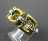 ANTIQUE WIDE .36CT OLD MINE DIAMOND 18KT TWO TONE GOLD OPEN ETERNITY RING #17195
