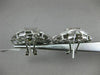 ESTATE MASSIVE 4.0CT DIAMOND 14KT WHITE GOLD 3D SQUARE FLOWER CLIP ON EARRINGS