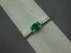 ESTATE .28CT DIAMOND & AAA EMERALD 14KT WHITE GOLD ROUND & OVAL CLASSIC FUN RING