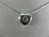 ESTATE .23CT DIAMOND 14KT WHITE GOLD 3D CLASSIC SOLITAIRE HEART PENDANT #5189