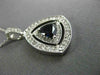 ESTATE LARGE 1.15CT DIAMOND & AAA SAPPHIRE 14K WHITE GOLD 3D DOUBLE HALO PENDANT