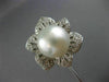 ESTATE EXTRA LARGE 1.40CT DIAMOND & SOUTH SEA PEARL18K WHITE GOLD 3D FLOWER RING