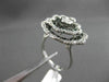 ESTATE MASSIVE .72CTW BLACK & WHITE DIAMOND 18KT WHITE GOLD 3D FLOWER RING
