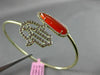 ESTATE .68CT CHOCOLATE FANCY DIAMOND & AAA AGATE 14K YELLOW GOLD BANGLE BRACELET