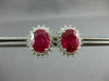 ESTATE 4.87CT DIAMOND & AAA RUBY 18KT WHITE GOLD 3D PRINCESS DIANA STUD EARRINGS