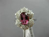 LARGE 1.89CT DIAMOND & AAA OVAL PINK TOURMALINE 14KT WHITE GOLD ENGAGEMENT RING