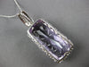 LARGE 25.13CT DIAMOND & AAA AMETHYST 14KT WHITE GOLD 3D CUSHION & ROUND PENDANT