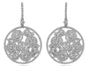 LARGE 4.18CT DIAMOND 18KT WHITE GOLD 3D MULTI CIRCULAR FLORAL HANGING EARRINGS
