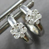 SMALL .10CT DIAMOND 14K WHITE GOLD INVISIBLE HUGGIE HOOP HANGING EARRINGS #27908