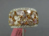GIA LARGE 5.11CT MULTI COLOR DIAMOND 18K 2 TONE GOLD 3D CLUSTER ANNIVERSARY RING