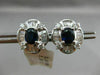 ESTATE 3.03CT DIAMOND & SAPPHIRE 18KT WHITE GOLD 3D HALO BALLERINA POST EARRINGS