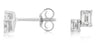 .63CT DIAMOND 14K WHITE GOLD 3D BAGUETTE 2 STONE SHARED PRONG LOVE STUD EARRINGS