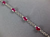 4.53CT DIAMOND & AAA RUBY 14KT WHITE GOLD OVAL 3 STONE PANTHER TENNIS BRACELET