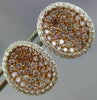 LARGE 2.16CT WHITE & PINK DIAMOND 18KT WHITE & ROSE GOLD OVAL HALO STUD EARRINGS