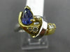 ESTATE 1.10CT DIAMOND & TANZANITE 18K TWO TONE GOLD 3D LOVE KNOT ENGAGEMENT RING