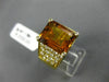 ESTATE LARGE 6.40CT DIAMOND & CITRINE 18KT YELLOW GOLD MULTI ROW ENGAGEMENT E/F