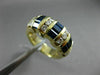 ESTATE WIDE 1.95CT DIAMOND & SAPPHIRE 14KT YELLOW GOLD 3D MULTI ROW WEDDING RING