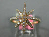ESTATE LARGE .48CT ROUND DIAMOND 18KT YELLOW GOLD STAR FLOWER SNOWFLAKE RING