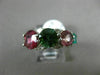ESTATE 3.88CT DIAMOND & AAA MULTI COLOR TOURMALINE 14KT WHITE GOLD JOURNEY RING