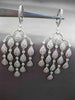 ESTATE LARGE 3.32CT DIAMOND 14KT WHITE GOLD FLOATING CHANDELIER DROP EARRINGS