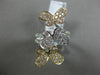 ESTATE LARGE .97CT DIAMOND 18K WHITE YELLOW ROSE GOLD 3D BUTTERFLY LOVE FUN RING