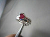 ANTIQUE WIDE ROUND 1.64CT RUBY DIAMOND PLATINUM ENGAGEMENT COCKTAIL RING