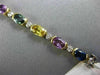 ESTATE 13.19CT DIAMOND & MULTI COLOR SAPPHIRE 18KT 2 TONE GOLD TENNIS BRACELET