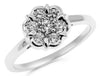 ESTATE .42CT DIAMOND 14KT WHITE GOLD 3D CLUSTER CLASSIC FLOWER FUN RING