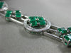 ESTATE WIDE 9.06CT DIAMOND & AAA EMERALD 18KT WHITE GOLD 3D HALO TENNIS BRACELET