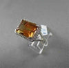 ESTATE WIDE 9.67CTW AAA CITRINE & DIAMOND 14KT WHITE GOLD RING