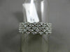 ESTATE WIDE 1.14CT DIAMOND 14KT WHITE GOLD 3D MULTI ROW WEDDING ANNIVERSARY RING