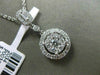 ESTATE .58CT DIAMOND 18KT WHITE GOLD 3D CLUSTER HALO ETOILE FLOATING PENDANT F/G