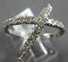 LARGE 1.10CT DIAMOND 14KT WHITE GOLD 3D CLASSIC CRISS CROSS X INFINITY LOVE RING