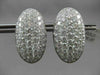 ESTATE LARGE 7.07CTW DIAMOND 18KT WHITE GOLD OVAL FILIGREE PAVE CLIP ON EARRINGS