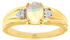 ESTATE .56CT DIAMOND & AAA OPAL 14KT YELLOW GOLD 3D OVAL & ROUND FLORAL FUN RING