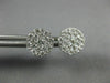 ESTATE LARGE 1.0CT DIAMOND 14KT WHITE GOLD SOLITAIRE HALO CLUSTER STUD EARRINGS