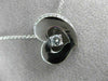 ESTATE .35CT DIAMOND 14KT WHITE GOLD 3D SOLITAIRE FLOATING HEART PENDANT #16921