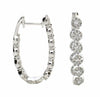 ESTATE LARGE 1.85CT DIAMOND 18K WHITE GOLD 3D MULTI FLOWER HOOP HANGING EARRINGS