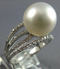 LARGE .33CT DIAMOND & AAA SOUTH SEA PEARL 18K WHITE GOLD MULTI ROW INFINITY RING