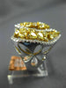 ESTATE EXTRA LARGE 2.88CT WHITE & FANCY YELLOW DIAMOND 18K TWO TONE GOLD 3D RING