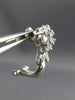 ANTIQUE 1.23CT DIAMOND 14KT WHITE GOLD 3D CLASSIC FLOWER LEAF EARRINGS #15877