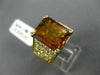 ESTATE LARGE 6.40CT DIAMOND & CITRINE 18KT YELLOW GOLD MULTI ROW ENGAGEMENT E/F