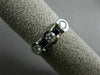 ESTATE .85CT DIAMOND & SAPPHIRE 14KT WHITE GOLD 3D SEMI BEZEL ANNIVERSARY RING