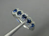 ESTATE .60CT DIAMOND & AAA SAPPHIRE 14KT WHITE GOLD 3D 5 STONE ANNIVERSARY RING