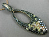 LARGE 3.57CT MULTI COLOR DIAMOND 18K ROSE & BLACK GOLD 3D MARQUISE SHAPE PENDANT